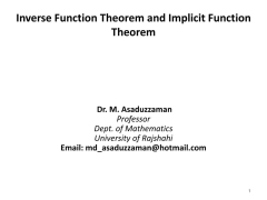 PPT - Inverse Function Theorem and Implicit Function Theorem ...