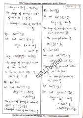 Inverse Trigonometry Function Handwritten Notes for 12th Math