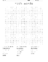 Store Math Vocabulary Word Search - WordMint