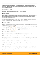 Class 12th Math Differential Equations Formulas CBSE 2023