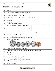 Mental Math Quiz (Mental Maths Test Year 4 )