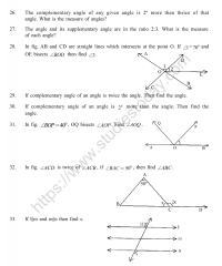 CBSE Class 9 Mental Maths Lines And Angles Worksheet