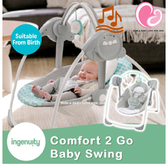 Ingenuity Comfort 2 Go Compact Portable Baby Swing with Music (Ingenuity ity by Ingenuity Swingity Swing Easy-Fold Portable Baby Swing)