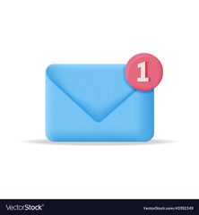 New email notification 3d icon realistic Vector