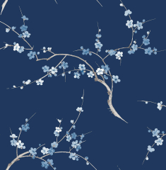 NextCherry Blossom Floral Peel and Stick (Cherry Blossom Navy & Blue Jay Floral Peel and Stick )