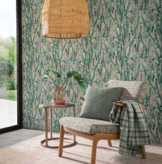 Tiger Leaf in Mint and Blush from the Folium Collection by Osborne & Little (Osborne & Little Tiger Leaf )