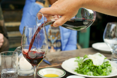 Wine Poured in Long-stem Glass · Stock Photo