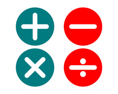 plus, minus, multiply, divide, icons vector 7960019 Vector at ...