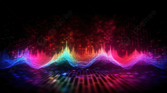 Colorful Abstract Music Dynamic Particle Wave In Futuristic Background With Sound Backgrounds