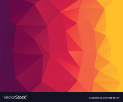 Red orange geometric background with triangles Vector