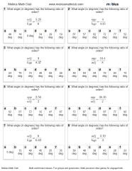 Free Worksheet: Trigonometry - Calculating Angles From Ratio ...