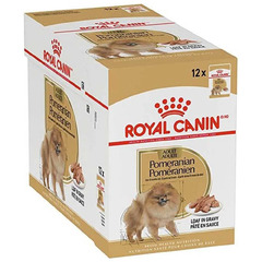 Royal Canin Breed Health Nutrition Pomeranian Adult Loaf in Gravy Pouch Dog Food (Royal Canin Breed Health Nutrition Pomeranian Adult Dry Dog Food)