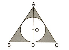 The area of circle inscribed in an equilateral triangle of side 12 cm