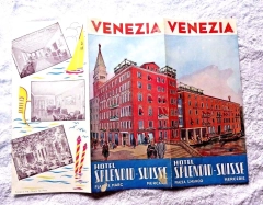 VINTAGE PAMPHLET MAP VENICE VENEZIA HOTEL SPLENDID SIUSSE PIAZZA S ...