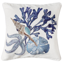 Luxury Coastal Natural Linen Saltwater Cushion Cover (Magic Textiles Rainbow Reef Octopus Velvet Cushion)