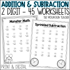 Addition & Subtraction Puzzles (2 Digit Addition and Subtraction Worksheets)