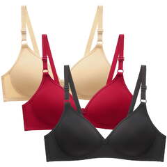 3 Pack Underwire Bras for Women Comfort Lightweight Seamless Push up Bra Ladies Girls Wirefree