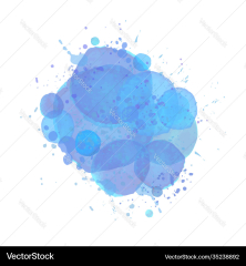 Watercolor splash effect background blue brush Vector