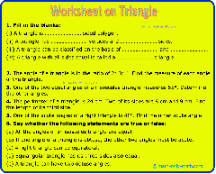 Worksheet on Triangle | work on Triangle | Different types|Answers