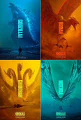 Set of 4 Godzilla King Of The Monsters Movie Film