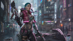Sci Fi Women Warrior Weapon Cyborg