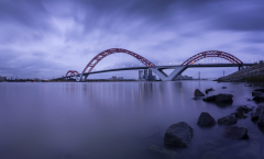 Man Made Bridge Bridges Water Night