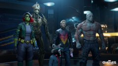 Video Game Marvel&#039;s Guardians Of The Galaxy Gamora Groot Drax The Destroyer Rocket Raccoon